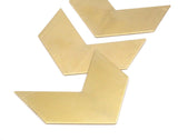 Raw Brass Chevron Blanks (50x25x0.80mm) A0903--n0643