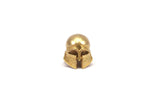 Knights&#39; War Helmet, 4 Raw Brass Helmet Bracelet Parts, (13.5x13x11.5mm) N0421