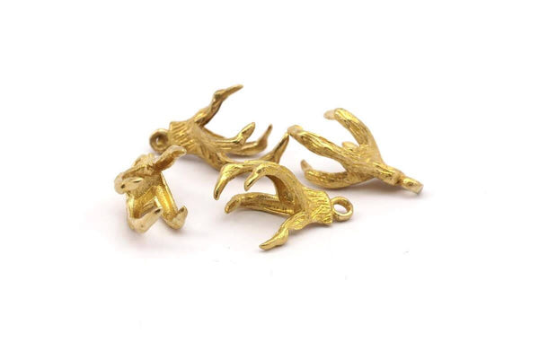Ejderha Pençesi Kolye, Ham Pirinç Ejderha Pençesi Tılsımları, Kolye Uçları (16x12mm) N0367