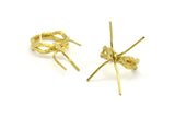 Claw Ring Blank - Raw Brass Claw Ring Settings With 4 Claws For Natural Stones N0134