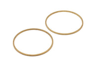 Brass Ring Charms, 24 Raw Brass Rings (35x1mm) Bs 1087