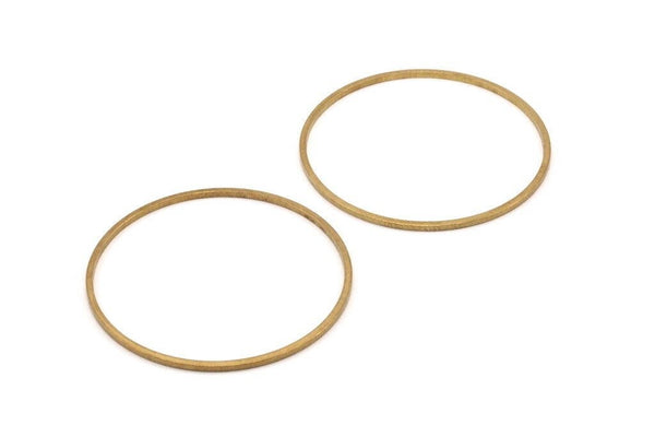 Brass Ring Charms, 24 Raw Brass Rings (35x1mm) Bs 1087