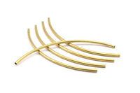 Raw Brass Tube, 12 Raw Brass Curved Tubs (3x110mm) Bs 1419