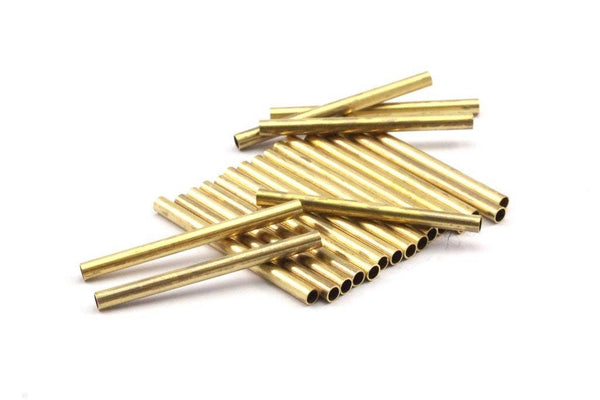 Brass Tube Beads, Raw Brass Tube Beads (1.5x24mm) N0462