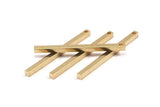 Tiny Necklace Bar, 12 Raw Brass Bars, Necklace, Earring Findings (2.5x2.5x40mm) D0238