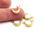 Brass Moon Charm, Raw Brass Textured Horn Charms, Pendant, Jewelry Finding (12x3.50x3mm) N0301
