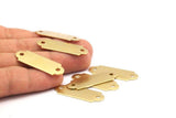 Blank Brass Tag, 5 Raw Brass Stamping Connector (37x13mm) B0152