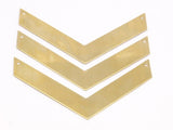 Brass Charm, Raw Brass Chevrons 2 Holes (80x15x0.80mm) A0893--n0620