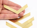 Brass Charm, Raw Brass Chevrons 2 Holes (80x15x0.80mm) A0893--n0620