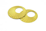 Textured Earring Finding, 10 Raw Brass Round Earring Findings With 2 Holes, Connectors, Charms (32mm) Brs 447 A0135
