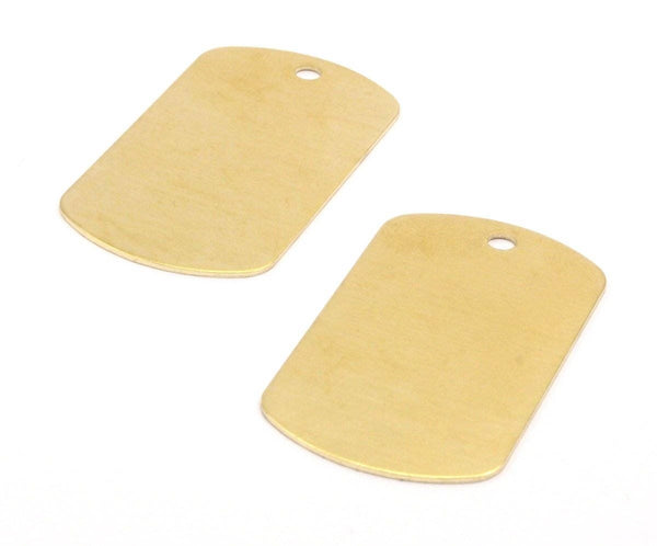 2 Raw Brass Military Tags (50x28x0.80mm) B-6