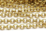 5 M. Raw Brass Open Link Rolo Chain , ( 3.2mm ) BS 1017