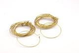 Brass Earring Wires, 50 Raw Brass Earring Wires (35x0.7mm) Bs 1081