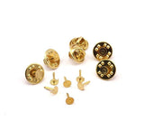 Brass Badge, Raw Brass Brass Badge Rosette (11.5mm) Brc241--n0689