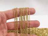 2mm Ball Chain, 5 M - 16.5 Feet (2mm) Raw Brass Faceted Ball Chain Mv17 ( Z041 )
