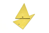 Raw Brass Triangle, 20 Raw Brass Triangle Charms With 1 Hole (25x16mm) A0008
