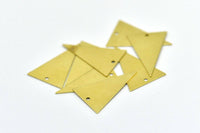 Raw Brass Triangle, 20 Raw Brass Triangle Charms With 1 Hole (25x16mm) A0008