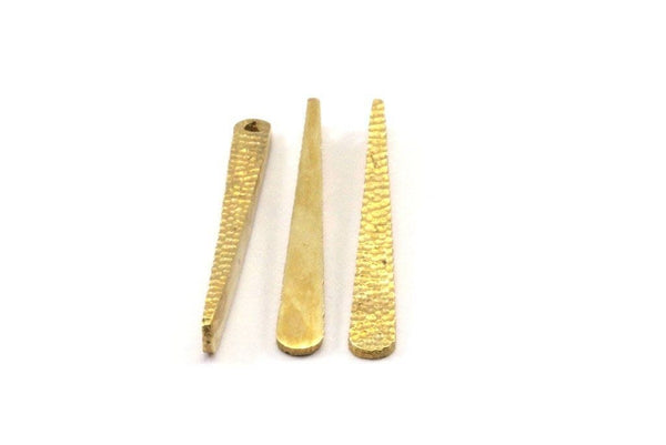 Hammered Bar Pendant, Raw Brass Hammered Bar Pendant, Earring Drops (37x5mm) N0469
