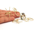 Claw Ring Settings - 5 Raw Brass 6 Claw Ring Blanks For Natural Stones N120 N0054