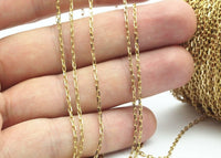 Raw Brass Chain, 10M Raw Brass Soldered Chain (1.5x3mm) bs 1069