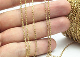 Raw Brass Chain, 10M Raw Brass Soldered Chain (1.5x3mm) bs 1069