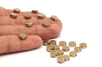 Brass Spacer Bead , 25 Raw Brass Spacer Beads, Spacer Connectors, Round Beads (8x3mm) D0128
