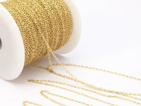 2mm Brass Chain, 20 M - Raw Brass Soldered Chain (1.5x2mm) - ( Z001 )