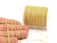 2mm Brass Chain, 20 M - Raw Brass Soldered Chain (1.5x2mm) - ( Z001 )