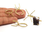 Claw Ring Blank - Raw Brass 4 Claw Ring Blanks For Natural Stones N0117