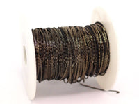 Black Chain Faceted, 4 M (1.5mm) Black Antique Brass Faceted Soldered Curb Chain - Ys009 ( Z046 )