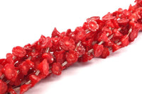 Kırmızı Mercan Değerli Taş Çiçek Boncukları 15,5 İnç Tam Tel (10x6mm) T087