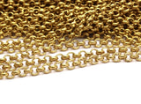 3 M. Raw Brass Open Link Rolo Belcher Chain , ( 3.2mm ) Bs 1017