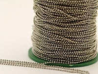 Silver Brass Chain, 20 Meters 66 Feet 1.5 Mm Silver Tone Brass Faceted Ball Chain - W71