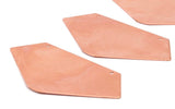 Copper Geometric Blank, 3 Raw Copper Geometric Stamping Blanks (76x36.5mm) D0519