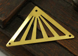 Brass Triangle Pendant, 10 Raw Brass Triangle Pendant With 3 Holes (45x35x35mm) A0011