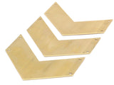 Brass Charm, Raw Brass Chevron Charms, Findings (60x25x0.80mm) A0835--n0649