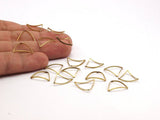 Brass Triangle Charm, 50 Raw Brass Open Cambered Triangle Ring Charms (17x0.6x0.9mm) Bs 1213