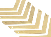 Tiny Chevron Pendant, Raw Brass Chevrons (50x5x0.80mm) N0630
