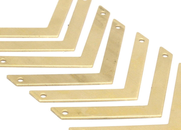 Tiny Chevron Pendant, Raw Brass Chevrons (50x5x0.80mm) N0630