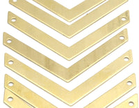 Tiny Chevron Pendant, Raw Brass Chevrons (50x5x0.80mm) N0630