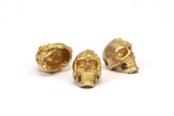 Brass Skull Head, Raw Brass Skull Head Bracelet Parts (19x11x12.5mm) N0426