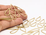 Drop Brass Charm, 12 Raw Brass Drop Connectors (26x11x1mm) D0409
