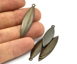 Copper Marquise Charm, 30 Antique Copper Brass Marquise Charms With 1 Loop (35x9mm) Pen 29 K086