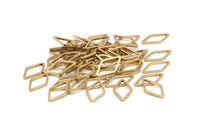 Açık Kesim Pırlanta, 50 Ham Pirinç Açık Pırlanta Yüzük Tılsımı (9x17x1mm) D0029