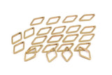 Açık Kesim Pırlanta, 50 Ham Pirinç Açık Pırlanta Yüzük Tılsımı (9x17x1mm) D0029