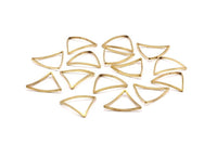 Brass Triangle Charm, 50 Raw Brass Open Cambered Triangle Ring Charms (15x0.5x0.8mm) Bs 1214