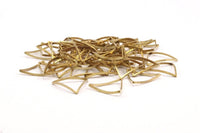 Brass Triangle Charm, 50 Raw Brass Open Cambered Triangle Ring Charms (15x0.5x0.8mm) Bs 1214