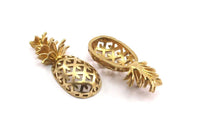 Brass Pineapple Pendant - Raw Brass Pineapples, Without Holes (30x13.4x6.3mm) N0243