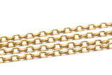 10 M (1.2x1.8mm) Raw Brass Soldered Chain - Z162