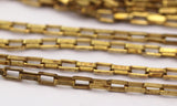 2mm Link Chain, 10 M. Rectangle Raw Brass Chain, Open Link (3.5x2mm) W117 Bs 1377
